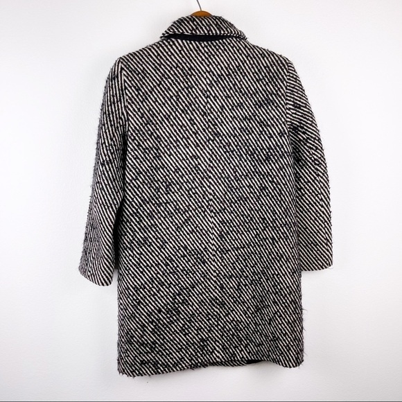 Soia & Kyo Wool Angora Striped Tweed Heavyweight Pea Coat Women’s Size Small - Picture 2 of 10
